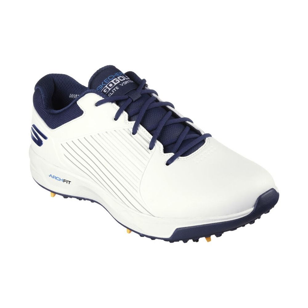 Skechers Men’s Arch Fit Elite Vortex MD Spiked Golf Shoes - White/Navy